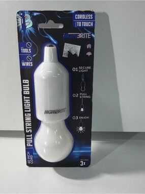 illumBrite Cordless Pull String Light Bulb - White